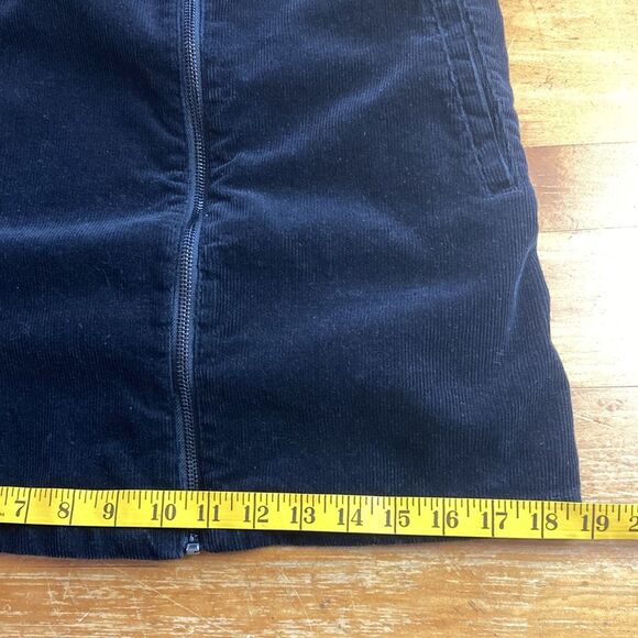 Forever 21 Black Corduroy Zip Sleeveless Overall Mini Dress Size S with Pockets - Picture 7 of 8